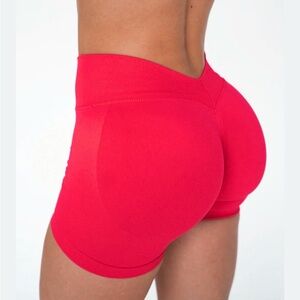 Keep That Pump LJ V Back Shorts Dark Red NWT